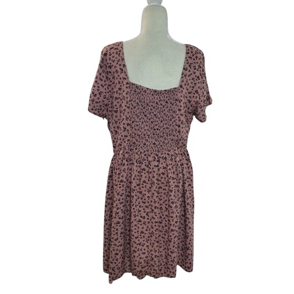 Forever 21 Women's Rust Pink Floral Cap Sleeve Travel Vacation Dress 2X - Picture 6 of 8